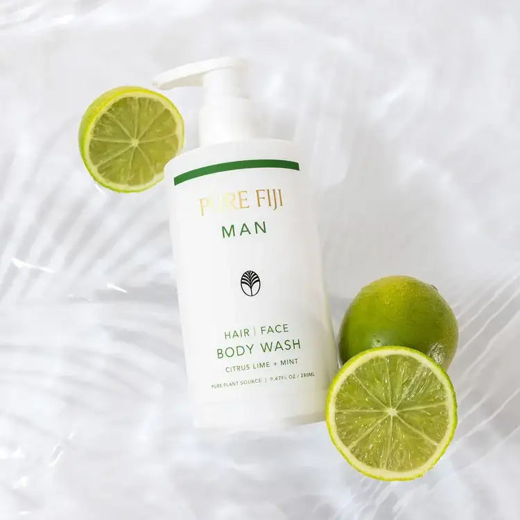 Pure Fiji MAN Hair Face & Body Wash-Citrus lime & Mint 280ml